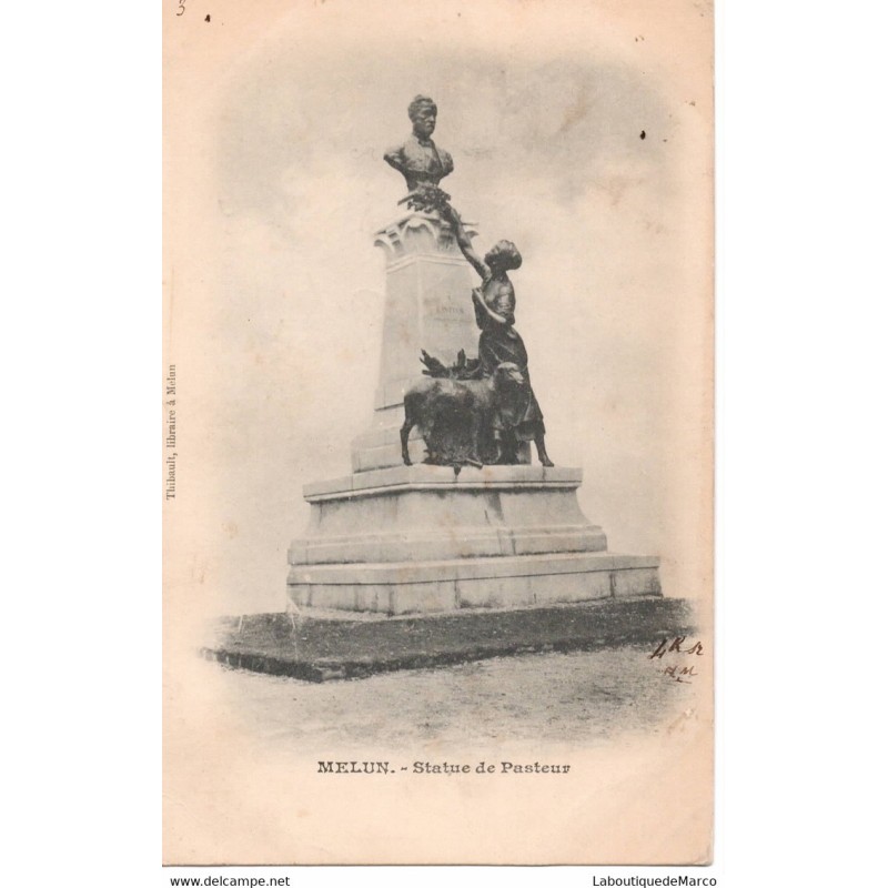 77 - Melun - Statue de Pasteur - Dos non Divisé