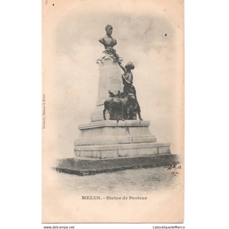 77 - Melun - Statue de Pasteur - Dos non Divisé