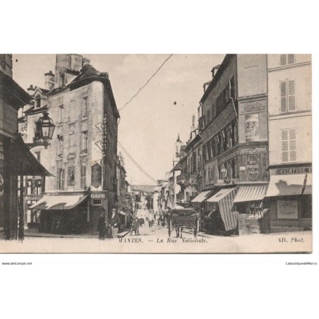 78 - Mantes - La Rue Nationale - Dos Divisé