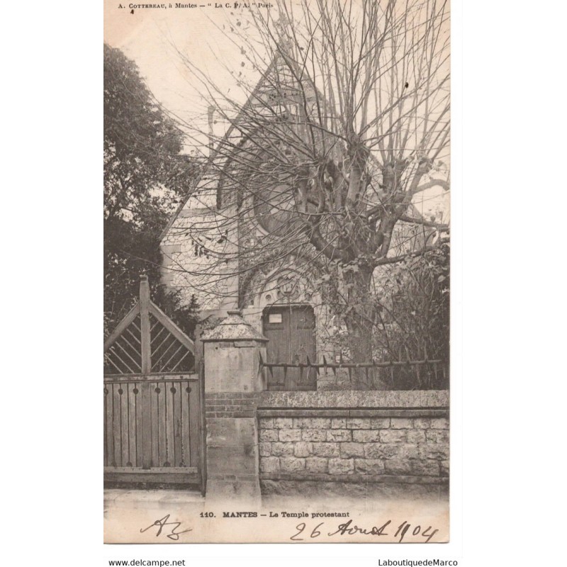 78 - Mantes - Le Temple protestant - Dos Divisé