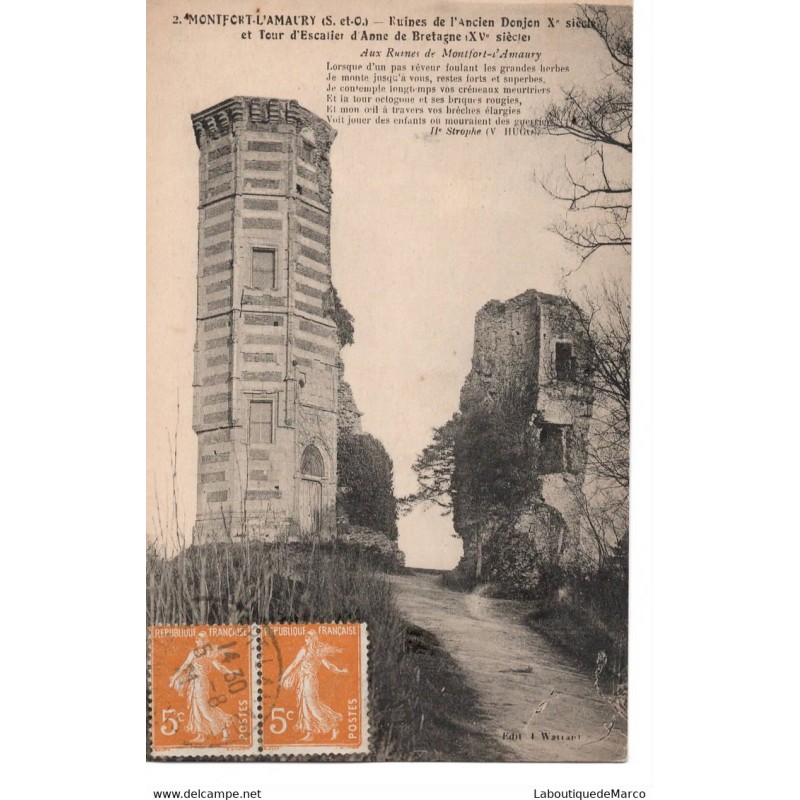 78 - Montfort-l'Amaury - Ruines de l'Ancien Donjon - Dos Divisé