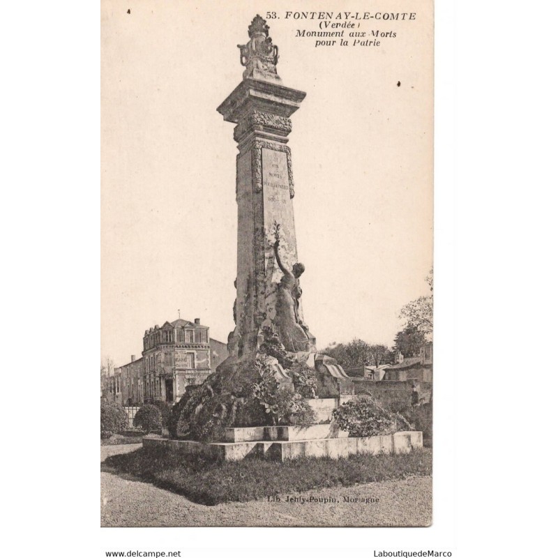 85 - Fontenay-le-Comte - Monument aux Morts pour la Patrie - Dos Divisé