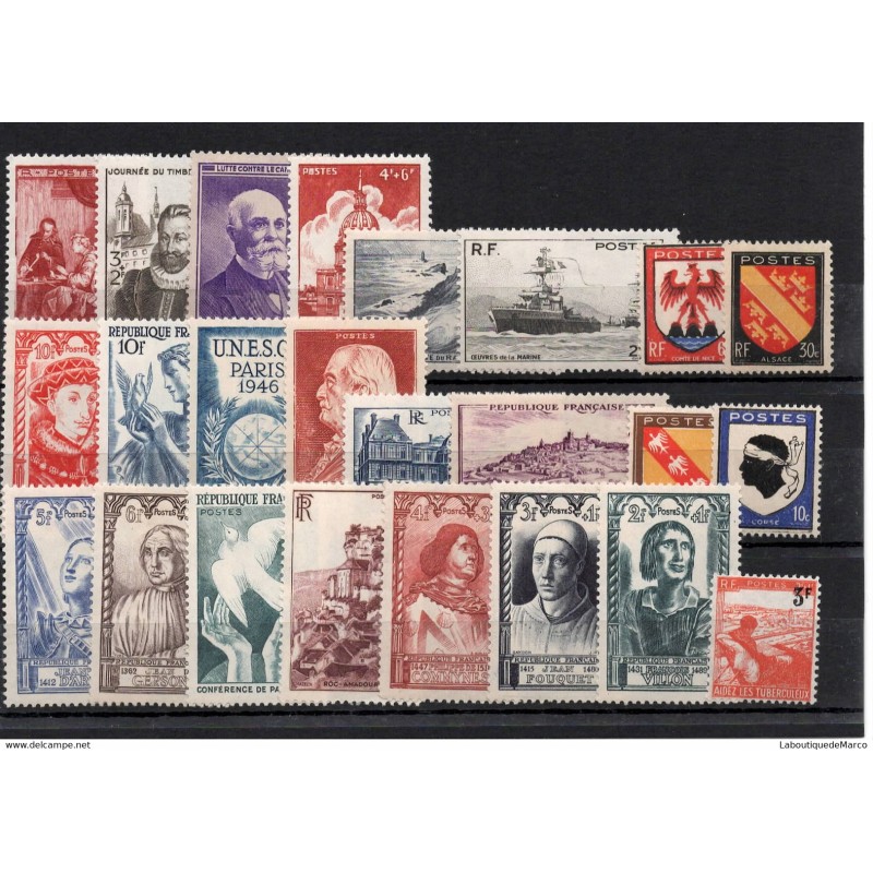 France année complète 1946 Neufs avec charnière
