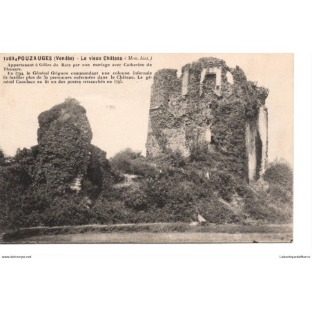 85 - Pouzauges - Le vieux Château - Dos Divisé