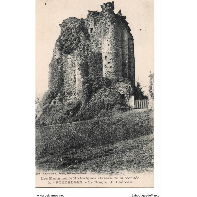 85 - Pouzauges - Le Donjon du Château - Dos Divisé