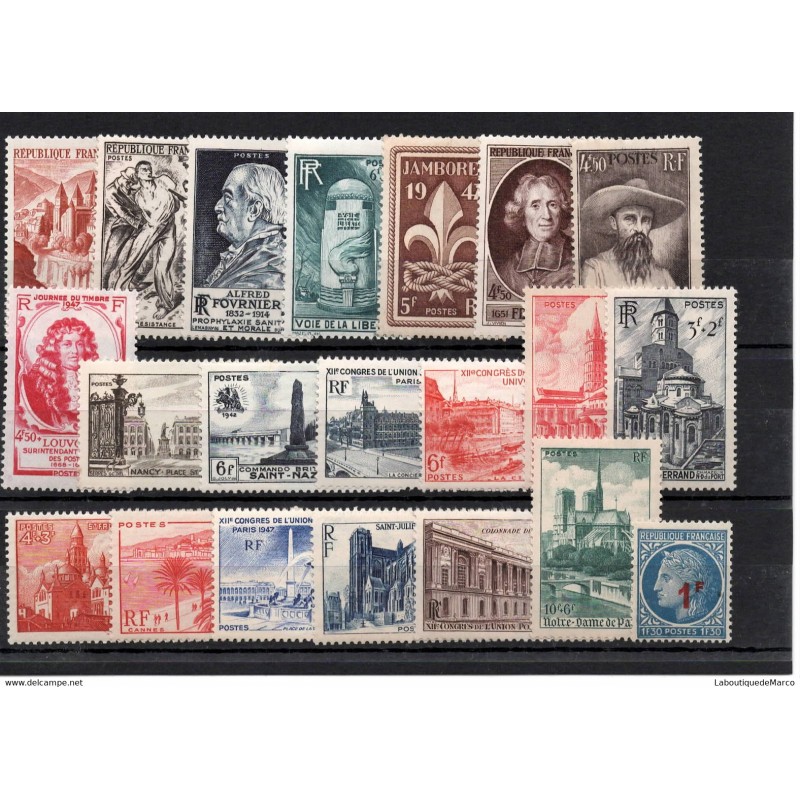 France année complète 1947 Neufs avec charnière