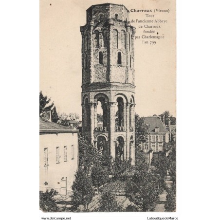 86 - Charroux - Tour de l'ancienne Abbaye - Dos Divisé