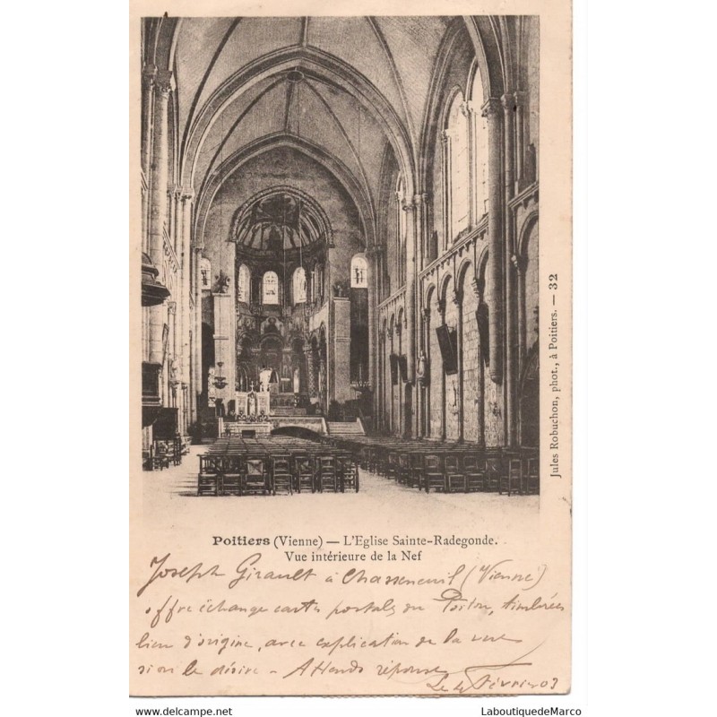 86 - Poitiers - L'Eglise Sainte-Radegonde - Dos non Divisé