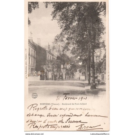 86 - Poitiers - Boulevard de Pont-Achard - Dos non Divisé