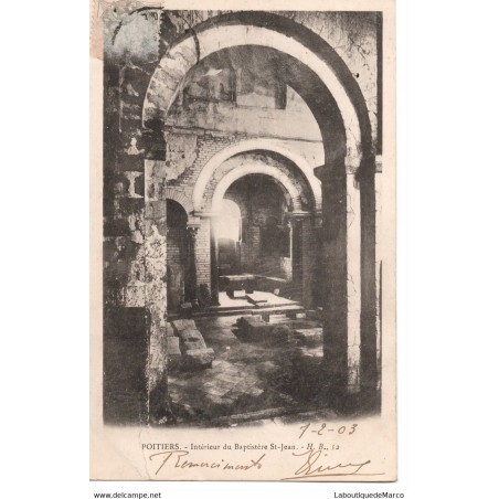 86 - Poitiers - Intérieur du Baptistère St-Jean - Dos non Divisé
