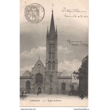 87 - Limoges - Eglise Saint-Pierre - Dos non Divisé