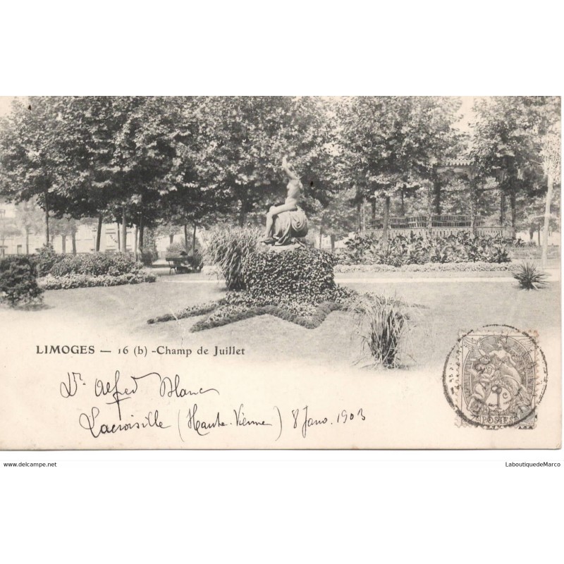 87 - Limoges - Champ de Juillet - Dos non Divisé