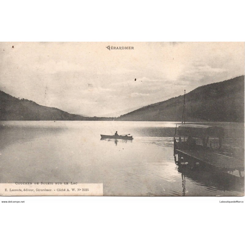 88 - Gérardmer - Coucher de Soleil sur le Lac - Dos Divisé