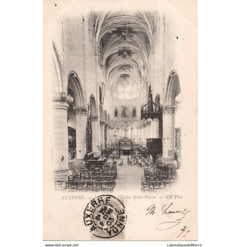 89 - Auxerre - Intérieur de l'Eglise Saint-Pierre - Dos non Divisé