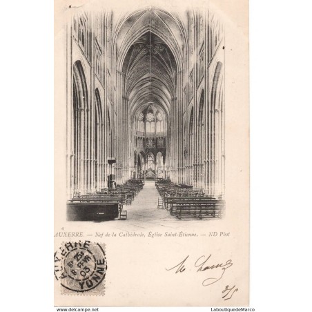 89 - Auxerre - Nef de la Cathédrale - Eglise Saint-Etienne - Dos non Divisé