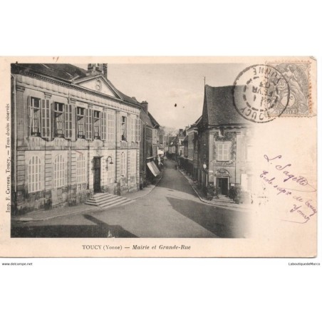89 - Toucy - Mairie et Grande-Rue - Dos non Divisé