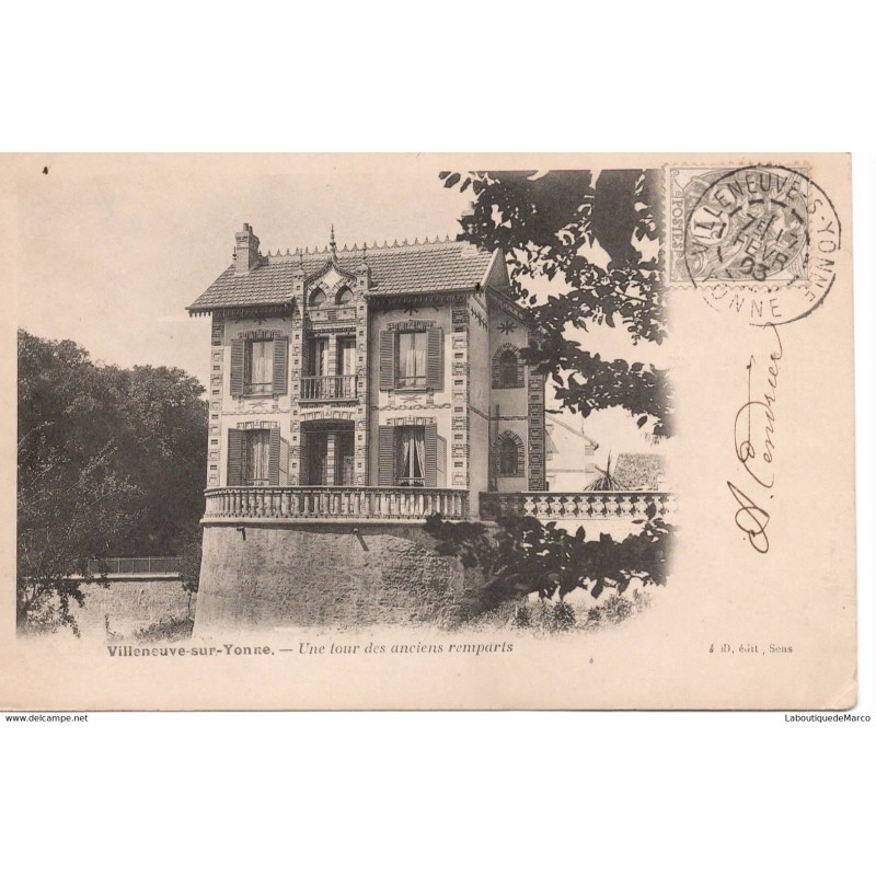 89 - Villeneuve-sur-Yonne - Une tour des anciens remparts - Dos non Divisé