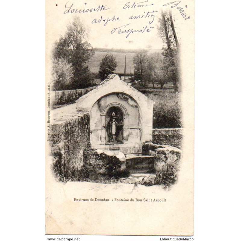 91 - Dourdan - Fontaine du Bon Saint Arnoult - Dos non Divisé