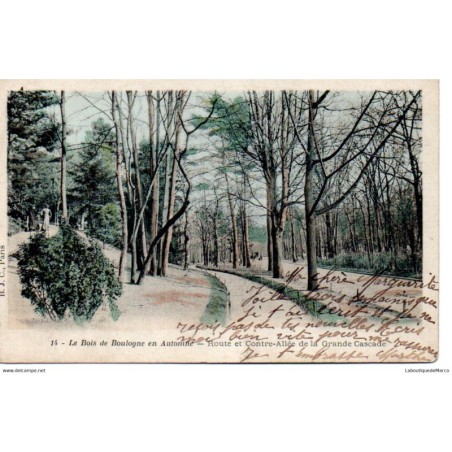92 - Boulogne - Le Bois - Route et Contre-Allée de la Grande Cascade - Dos non Divisé