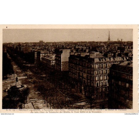 92 - Neuilly-sur-Seine - Panorama vers Paris - Dos Divisé