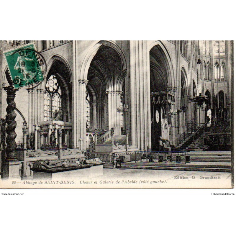 93 - Saint-Denis - Choeur et Galerie de l'Abside - Dos Divisé