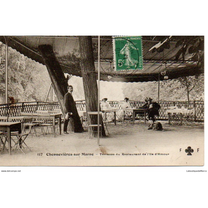 94 - Chennevières-sur-Marne - Terrasse du Restaurant de l'Ile d'Amour - Dos Divisé
