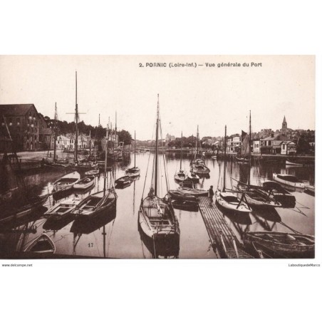 44 - Pornic - Vue générale du Port - Dos Divisé