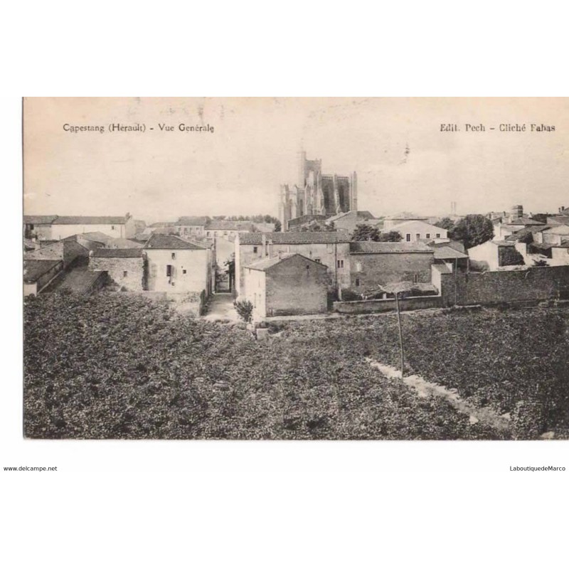 34 - Capestang (Hérault) - Vue Générale - Dos Divisé