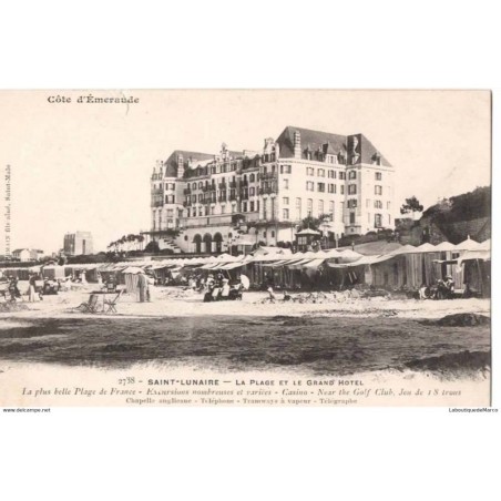 35 - SAINT-LUNAIRE - La Plage et le Grand Hôtel - Dos Divisé