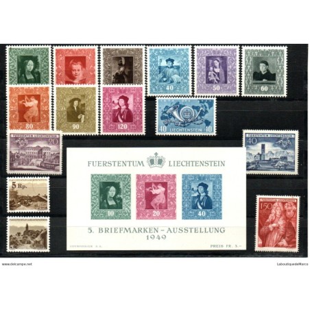 Liechtenstein 1949 Année complète en neufs