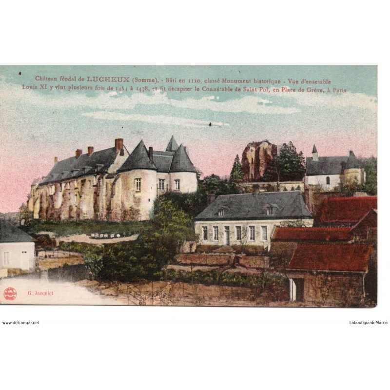 80 - Lucheux - Le Château féodal - Dos Divisé