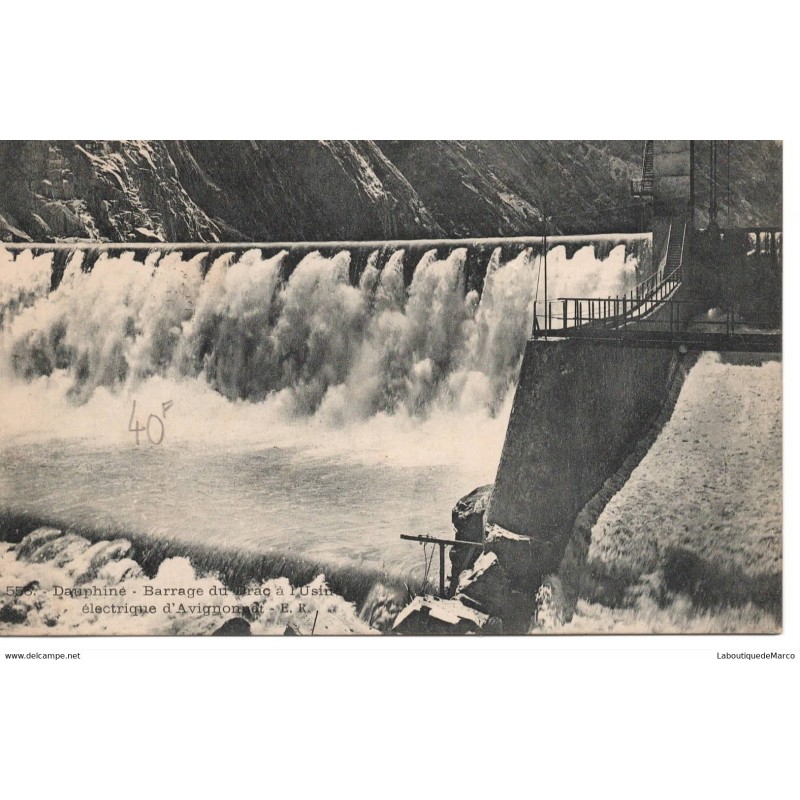 38 - Dauphiné - Barrage du Drac à l'Usine électrique d'Avignon - Dos Divisé