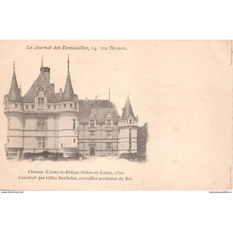 37 - Château d'azar-le-Rideau (Indre-et-Loire) - Dos non Divisé