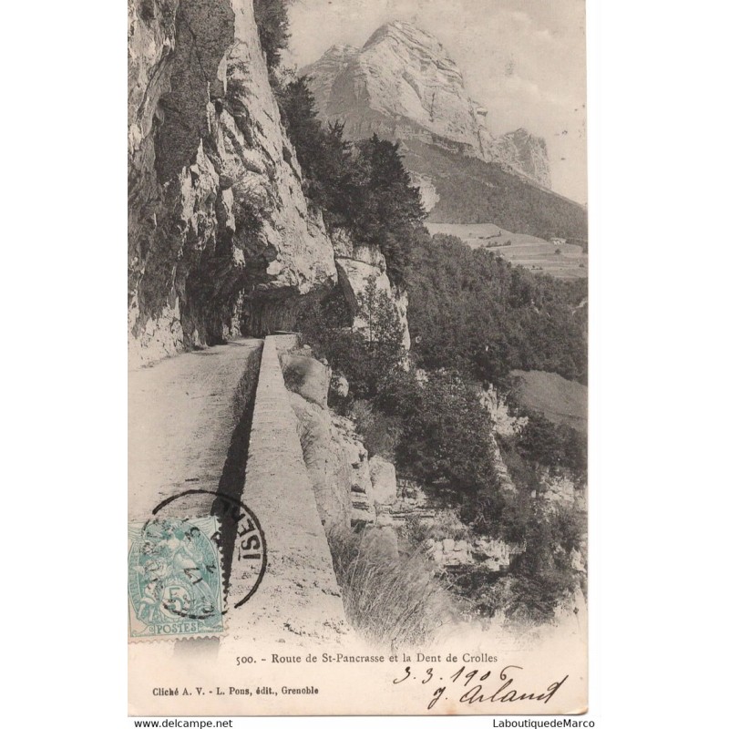 38 - Route de St-Pancrasse et la Dent de Crolles - Dos non Divisé