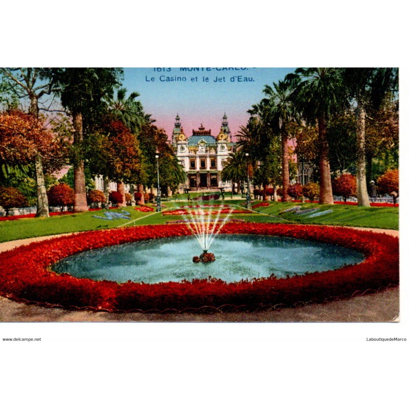 Monaco - Monte Carlo - Le Casino et le Jet d'Eau - Dos Divisé