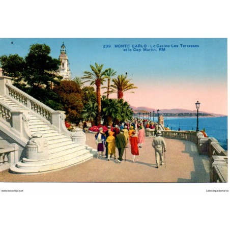 Monaco - Monte Carlo - Le Casino, Les Terrasses et le Cap Martin - Dos Divisé