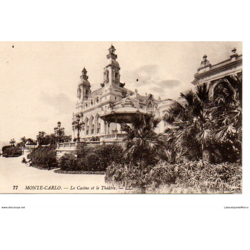 Monaco - Monte Carlo - Le Casino et le Théâtre - Dos Divisé