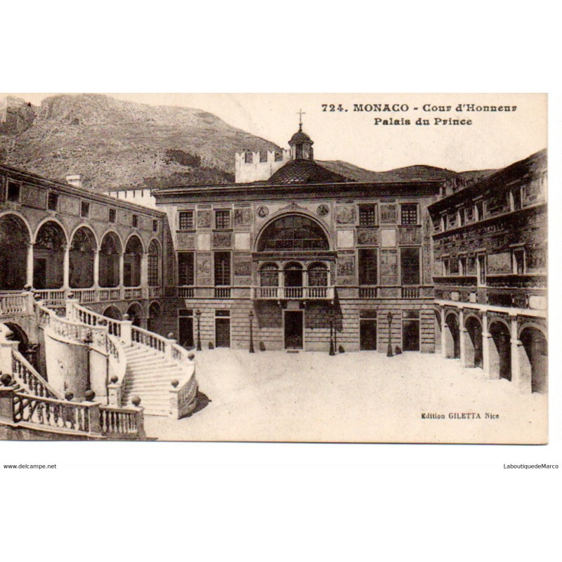 Monaco - Cour d'Honneur - Palais du Prince - Dos Divisé