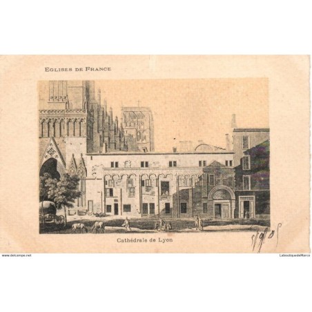 69 - Lyon - Cathédrale de Lyon - Dos Divisé - Vintage