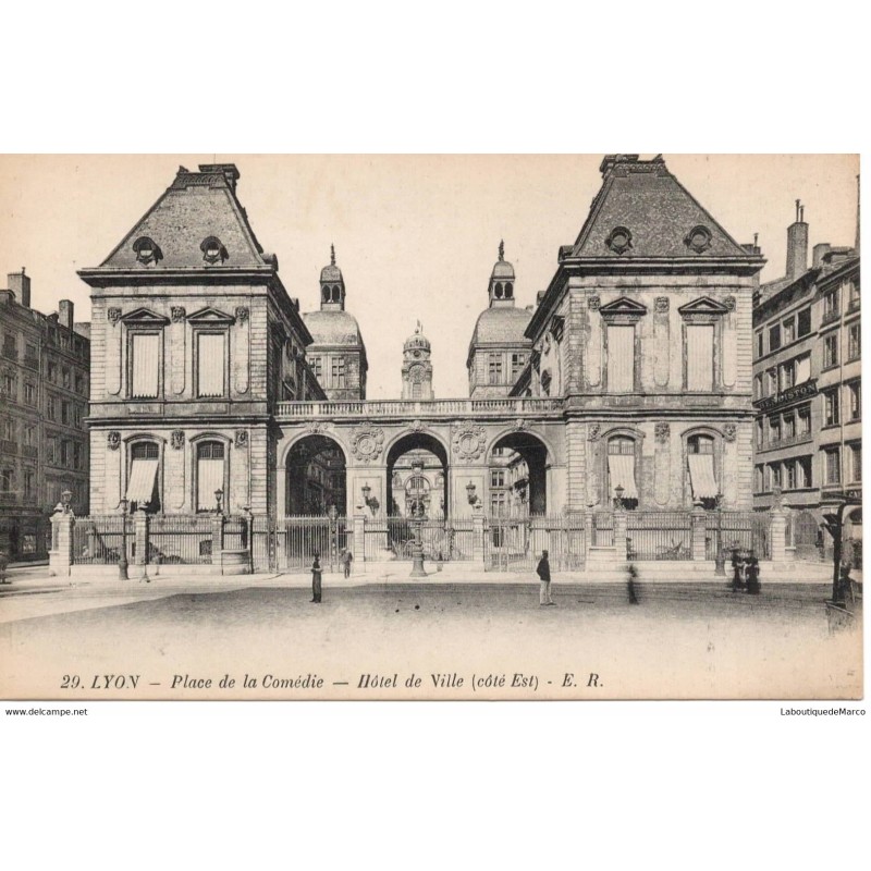 69 - LYON - Place de la Comédie - Hôtel de Ville - Dos Divisé - Vintage