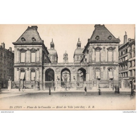 69 - LYON - Place de la Comédie - Hôtel de Ville - Dos Divisé - Vintage