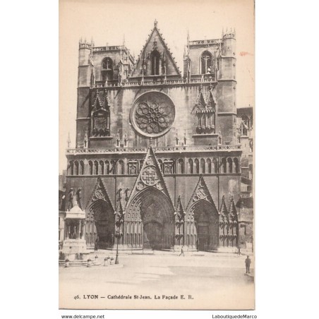 69 - Lyon - Cathédrale St-Jean - La Façade - Dos Divisé