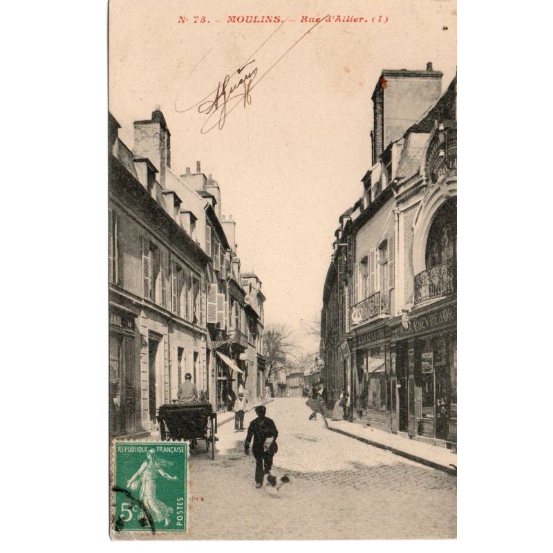 03 - Moulins - Rue d'Allier - Dos Divisé