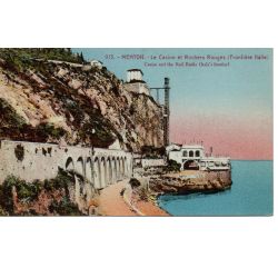 06 - Menton - Le Casino et le Rochers Rouges - Dos Divisé