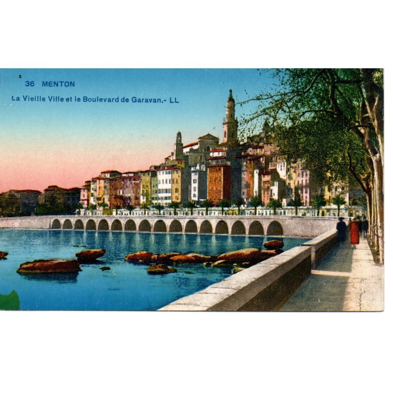 06 - Menton - La Vieille Ville et le Boulevard de Garavan - Dos Divisé
