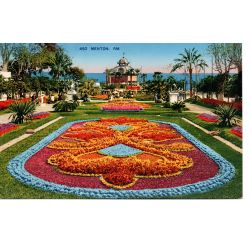 06 - Menton - Le Jardin Public et le Casino Municipal - Dos Divisé