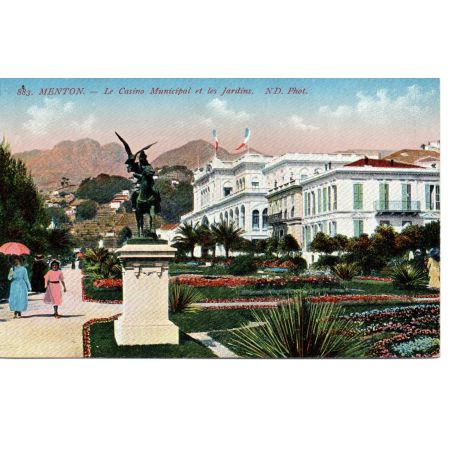 06 - Menton - Le Casino Municipal et les Jardins - Dos Divisé 06 - Menton - Le Casino Municipal et les Jardins - Dos Divisé