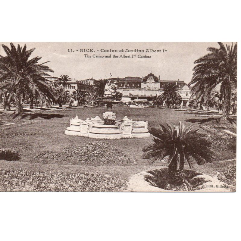 06 - Nice - Casino et Jardins Albert 1er - Dos Divisé