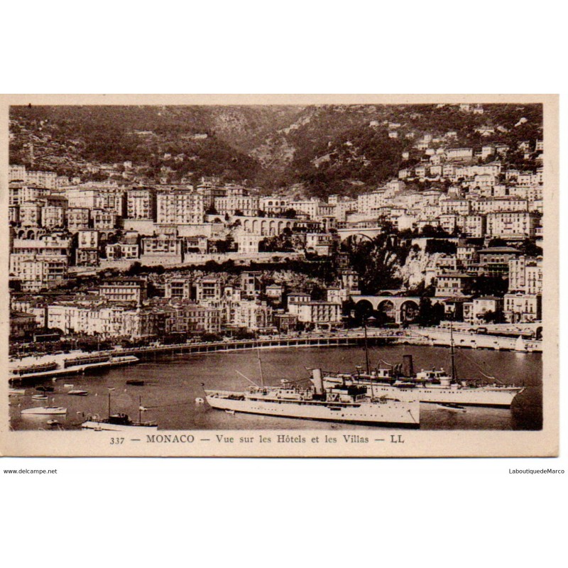 Monaco - Vue sur les Hôtels et les Villas - Dos Divisé