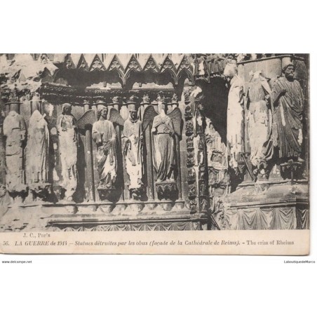 51 - La Guerre de 1914 - Statues détruites par les obus - Dos Divisé